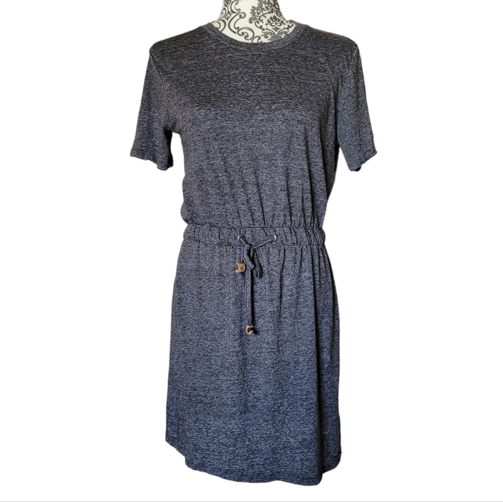 tentree Heathered Charcoal Drawstring T-Shirt Dress